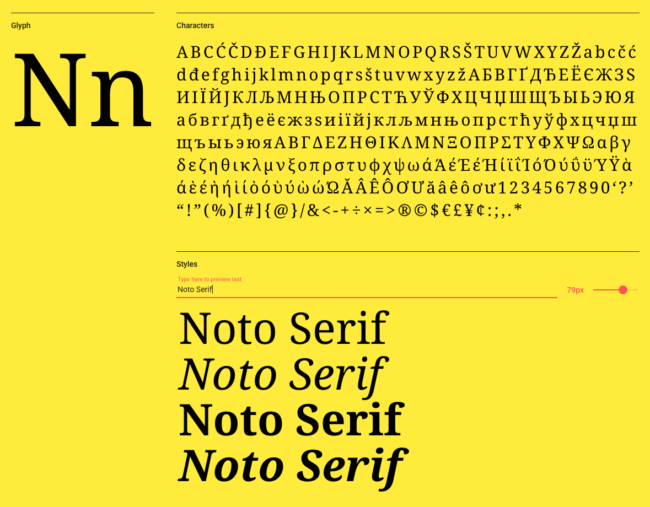 noto serif font