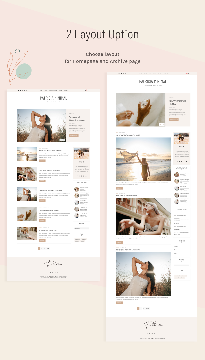Patricia Minimal WordPress Theme